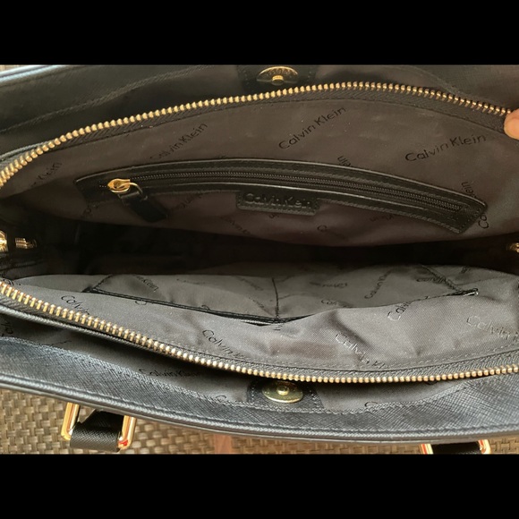 NWOT Calvin Klein Classic Gold Accented Satchel - Picture 13 of 16